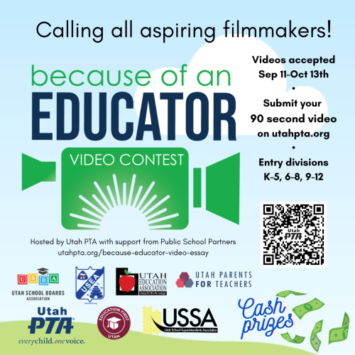 Because of an Educator Video Contest flyer